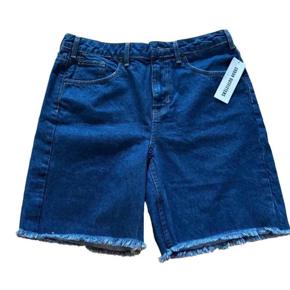 BDG Urban Outfitters Women's Frayed Hem Denim Shorts Size 29 NWT Indigo